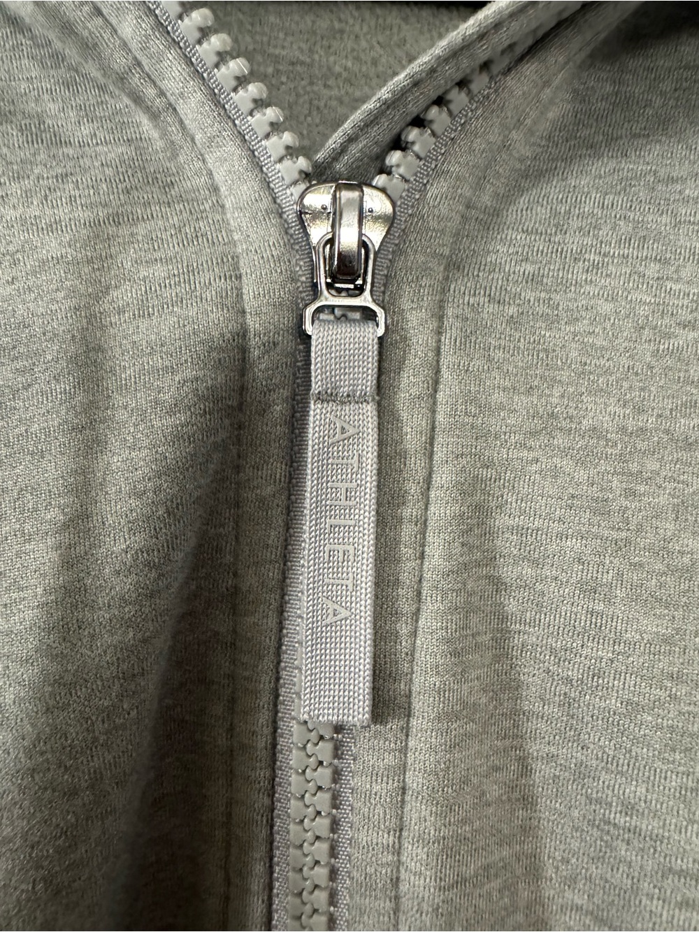Athleta Light Gray Zip Hoodie with Branded Pull - Picture 2 of 16
